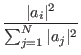 $\displaystyle {\frac{{\vert a_{i}\vert^{2}}}{{\sum_{j = 1}^{N}\vert a_{j}\vert^{2}}}}$